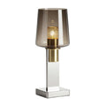 **Lampe de table en verre fumé et métal, design moderne**