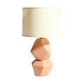 **Lampe de table géométrique en céramique avec abat-jour en lin**