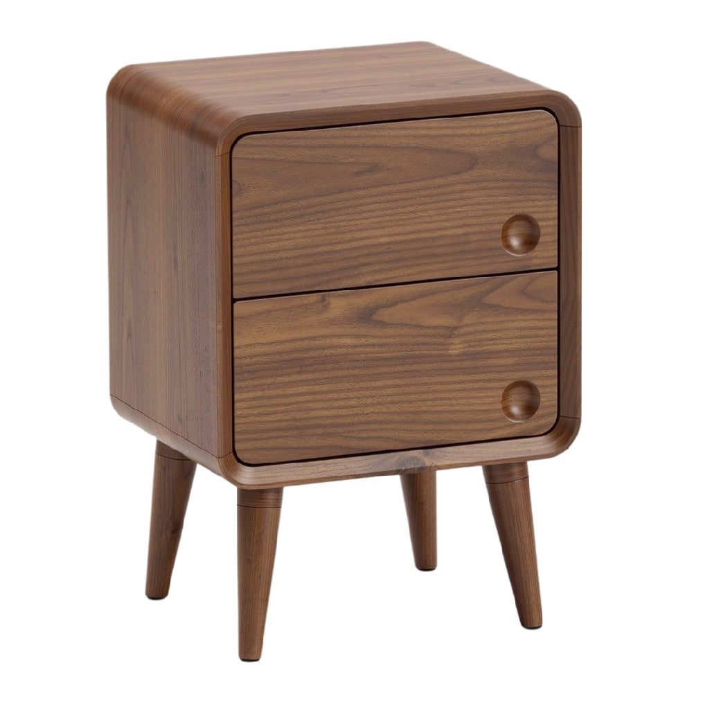 **Table de nuit en bois avec tiroirs, design moderne et épuré**