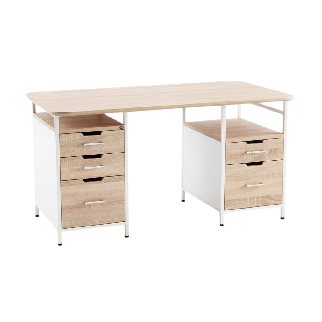 **Bureau moderne en bois avec tiroirs de rangement**